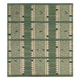 Scandinavian Hand Knotted Wool Geometric Area Rug