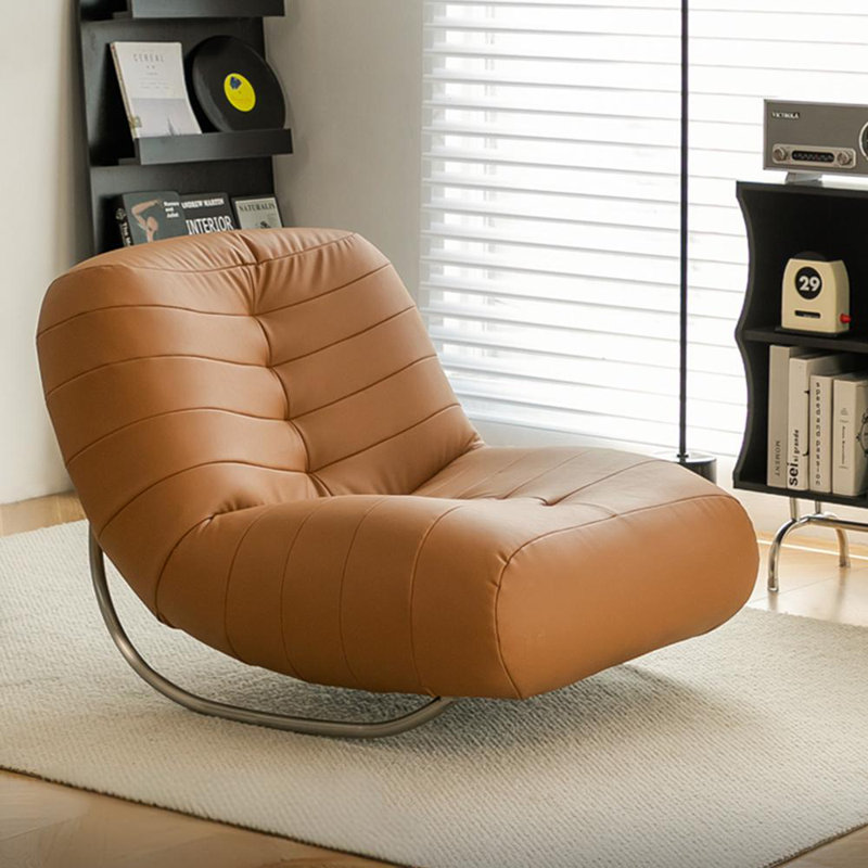 Chaise berçante décontractée minimaliste, Brun