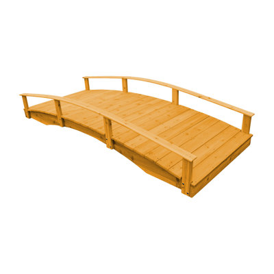 Keystone Amish Co. Cedar Japanese Garden Bridge, 4'  x  10', Natural Stain