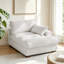 Bentura Oversized Upholstered Beige Corduroy Chaise Lounge with Armrests & Throw Pillows-1650880628-1650880632