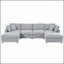 Grand canapé modulaire en forme de U de 128 po avec 2 repose-pieds mobiles, tissu chenille, conception modulaire pour le salon, le cinéma maison et l'espace spacieux-129158204
