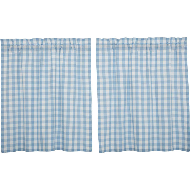  Rideau de café 72 po Annie, Bleu gris, L 72 po x L 36 po