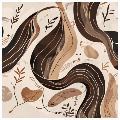 Abstract Botanical Leaves Wall Tapestry - Botanical Wall Decor
