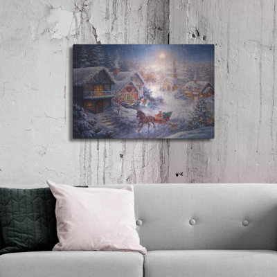 Luxe Metal Art 'In A One Horse Open Sleigh' by Nicky Boehme Metal Wall Art, 36" x 24"