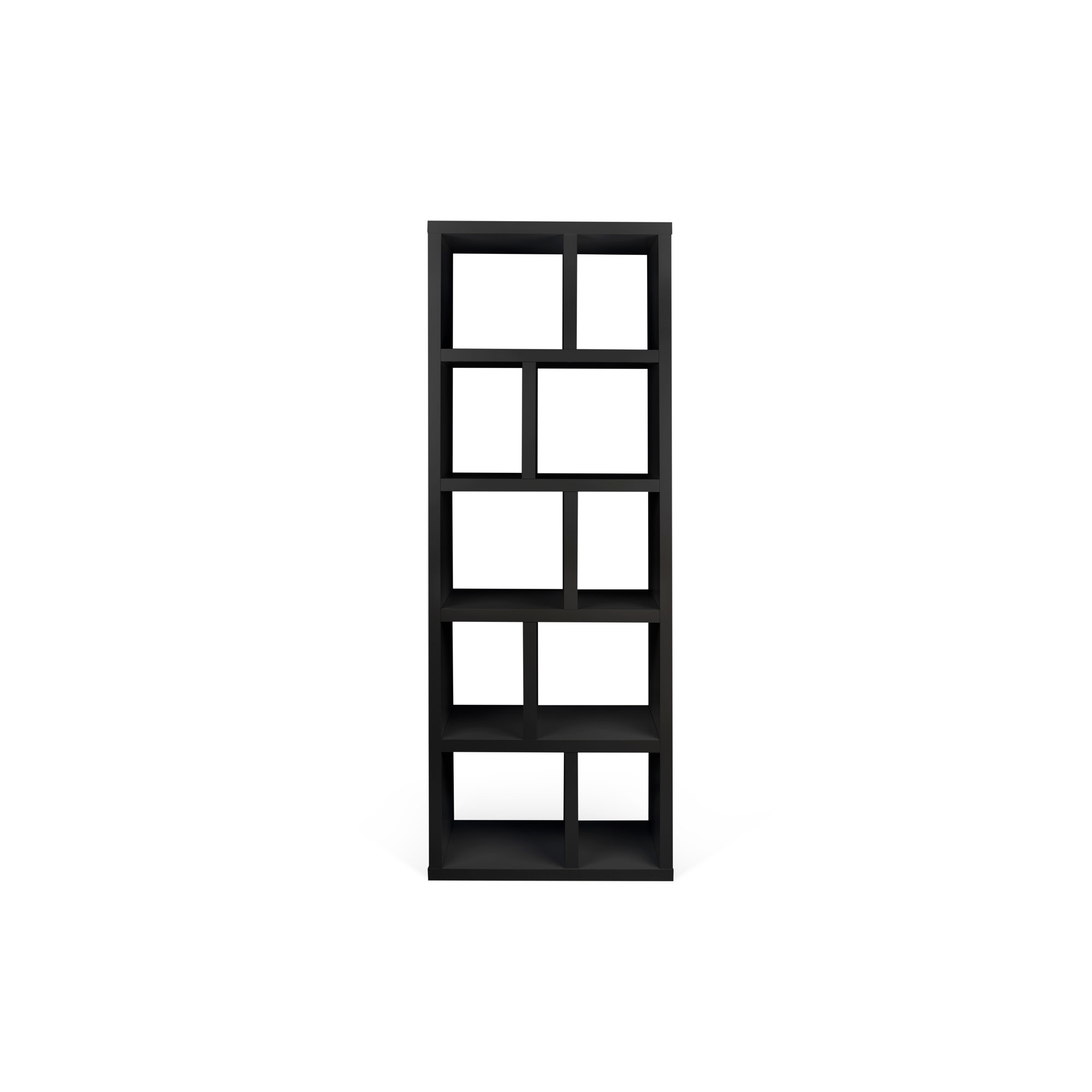 Stetson 4 Level Cube Unit Bookcase, Pure Black, (5 Shelves) 78" H x 28" W x 13" D