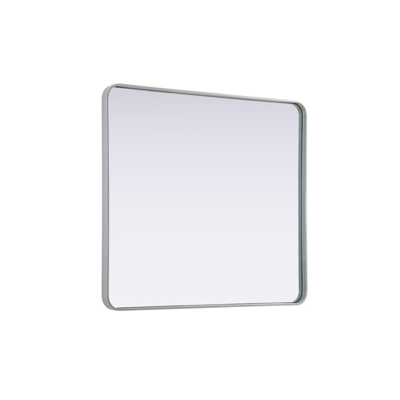 Erath Contour Metal Mirror, Silver, 40" x 36"