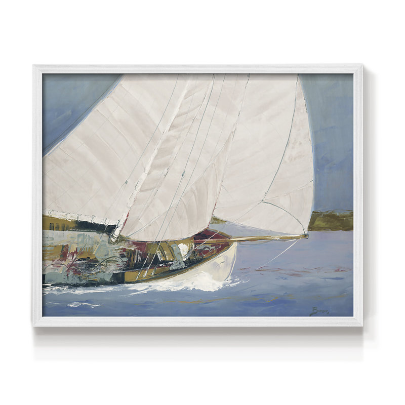 LAC SAILING - Impression encadrée - réaménageable, H 8 po x l 10 po, Blanc