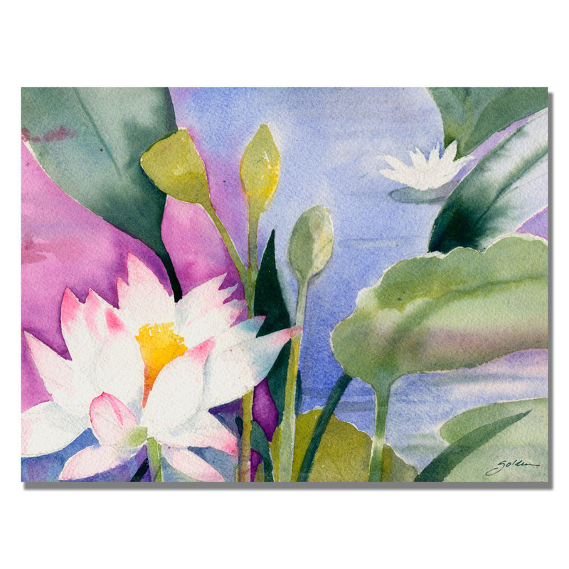 « lotus étang » par sheila golden, reproduction d’art sur toile, H 18 po x l 24 po x P 2 po