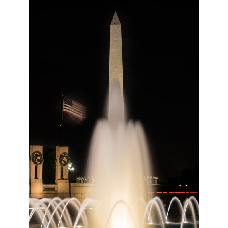 " Washington Monument And Second World War " by Steven Heap, 32" H x 24" W x 1.5" D, Wrapped Canvas