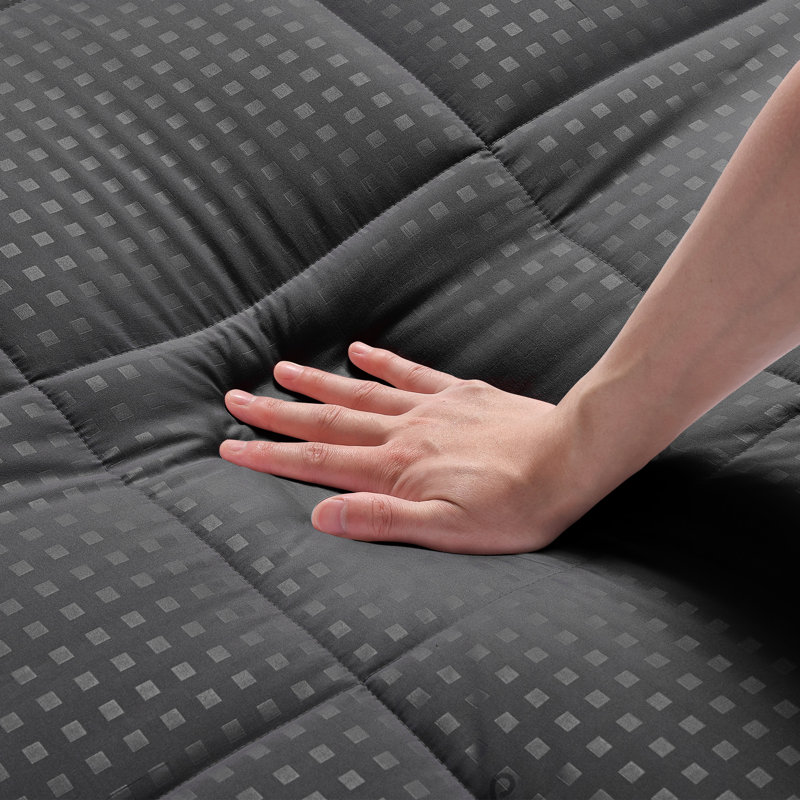Surmatelas en damier Crotty 350g, Double, gris