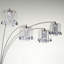 Lampe sur pied à têtes multiples de luxe de style moderne avec tiges métalliques rayonnées de cristal pour le salon