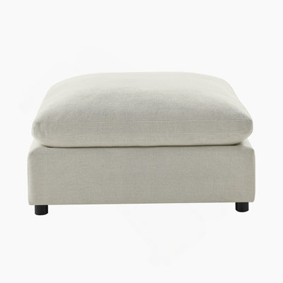 Cassandra Beige Fabric 40 In. Square Ottoman