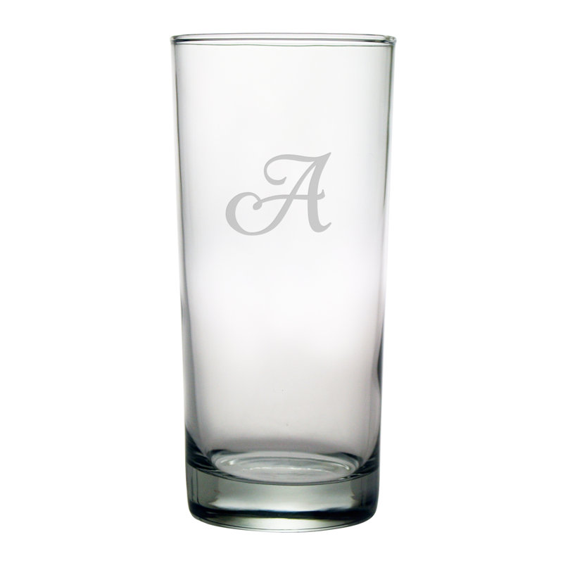 Script Monogram 15 oz. Highball Glass Set, Yes