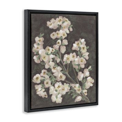 Rustic Cherry Blossom Branch Framed Floater Canvas Wall Art, design by June Erica Vess