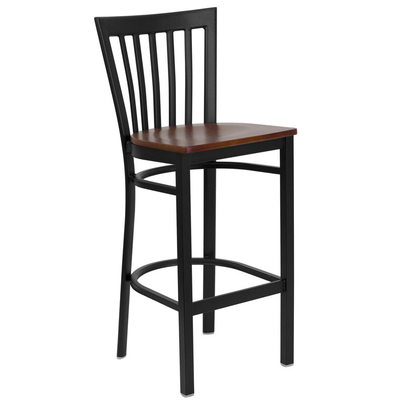 Lyman Counter Stool with Metal Frame, Bar Stool (30" Seat Height), 2, Cherry