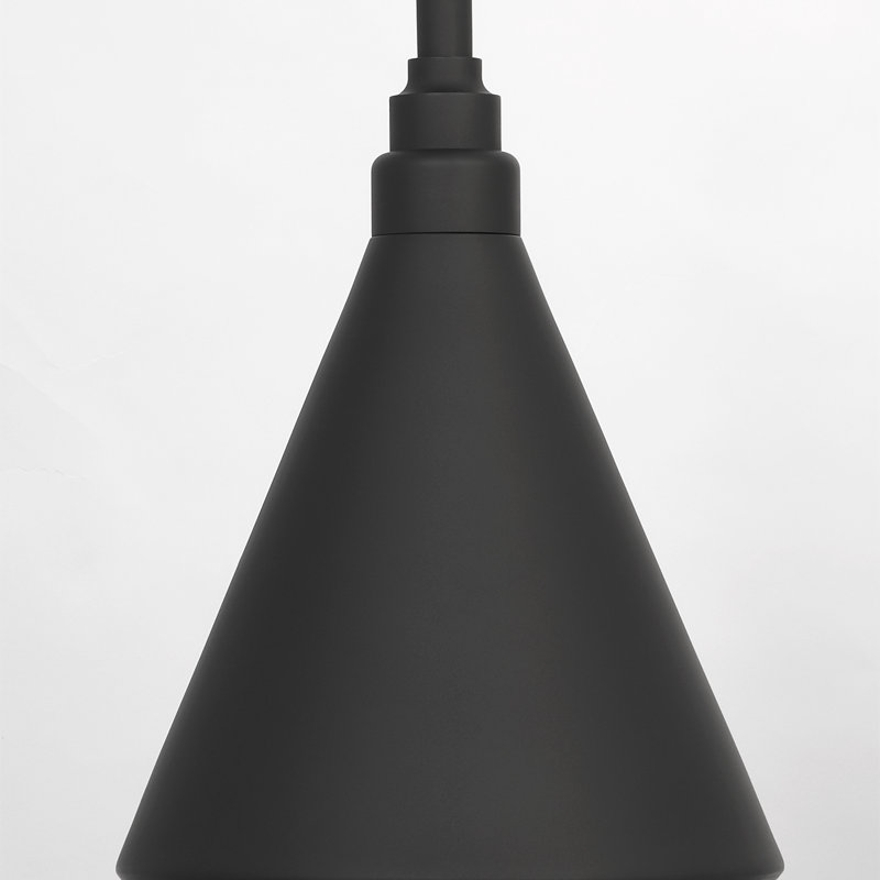 Thomas O'Brien, "Academy 20" Rex Barn Light in Matte Black with 12.5" Soft Copper Conical Savannah Shade, Black