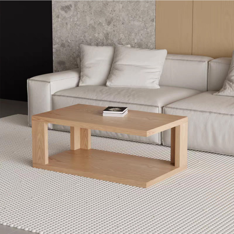Table basse de style nordique en bois massif, H 15,7 po x L 62,9 po x l 21,6 po
