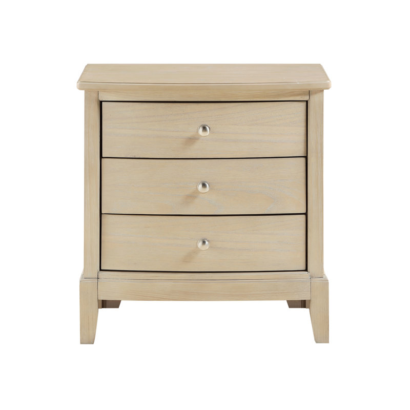 Table de chevet pour chambre à coucher, table de chevet à trois tiroirs, table de chevet en bois pour chambre à coucher