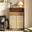 Armoire de rangement en bois massif tressé de rotin-267006274