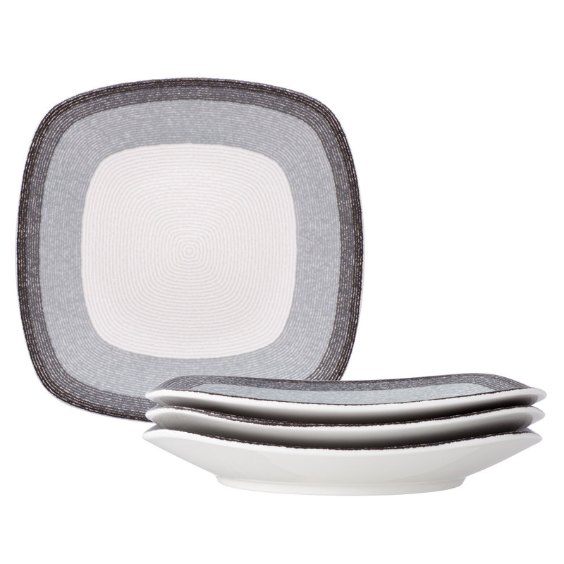 Assiettes à salade carrées Noritake Colorscapes Layers, 8 1/4 po, Gris anthracite