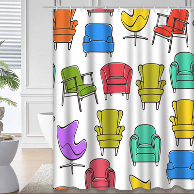 Rideau de douche imperméable moderne avec 12 crochets