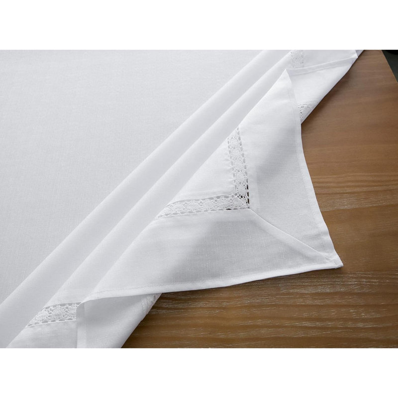 Heavy Duty Fabric Tablecloth With White Lace-Waterproof/Wrinkle Free/Stain Resistant/Oil Proof-For Dining,Indoor&Outdoor,Wedding,Holiday