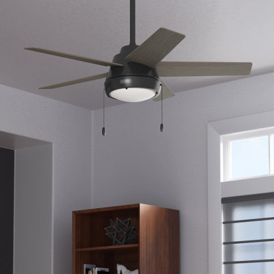 44" Burroughs 5 - Blade Standard Ceiling Fan with Remote Control and Light Kit Included