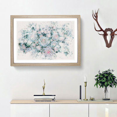 Succulent Plants Abstract - Single Picture Frame Print on MDF
