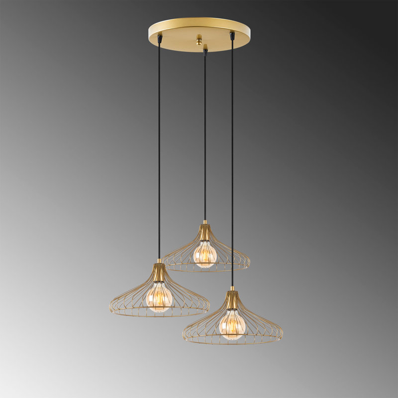 Luminaire suspendu en forme de dôme à 3 lumières