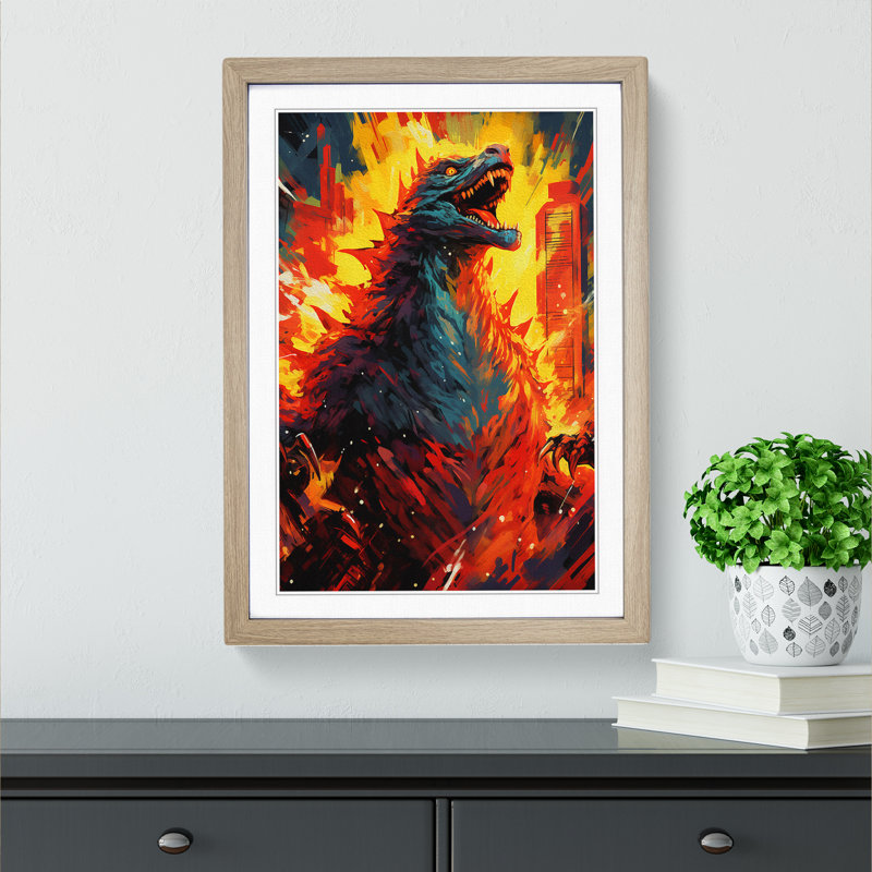 Godzilla Expressionism - Framed Print