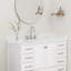 Meuble-lavabo latéral en pierre d'ingénierie 21,25 po aspect marbre de Carrare blanc