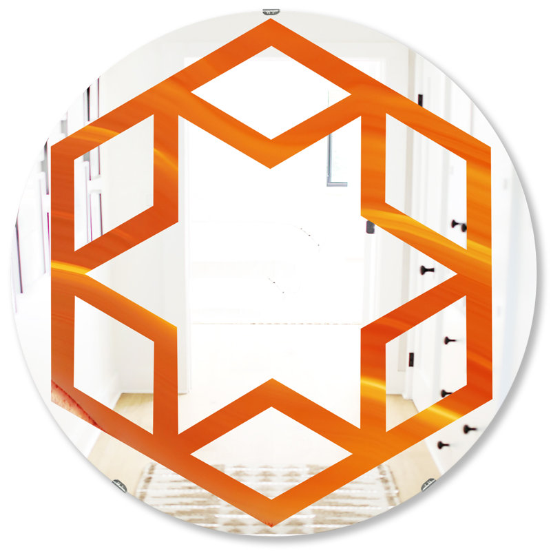 Miroir mural en forme de "hexagonal étoile agate" dans un motif vague, 23,6 po x 23,6 po