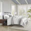 Édredon en coton très grand - gris et blanc pour le confort de la chambre à coucher 100% gris / blanc