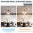 4 - Blade 42Inch Retractable Modern Crystal Adjustable Ceiling Fan With Remote Control and Light Kit Included