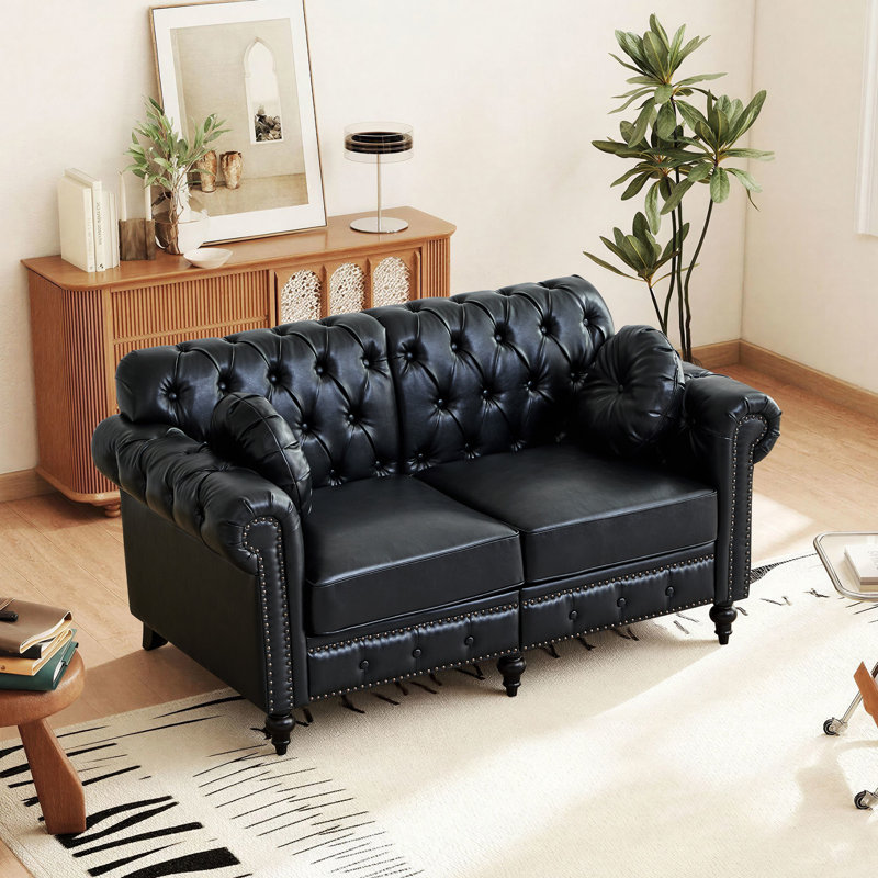 Causeuse l 63 po, Black