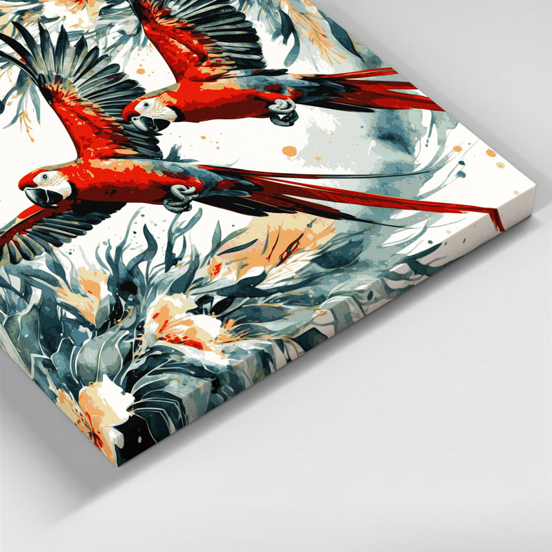 Oiseaux, art mural sur toile blanche, H 8 po x l 10 po