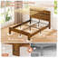 Lit plateforme double en acier inoxydable l 60,2 po x P 17,7 po x H 5,7 po Antique Natural