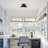 1-Light Black And Gold Flush Mount Light