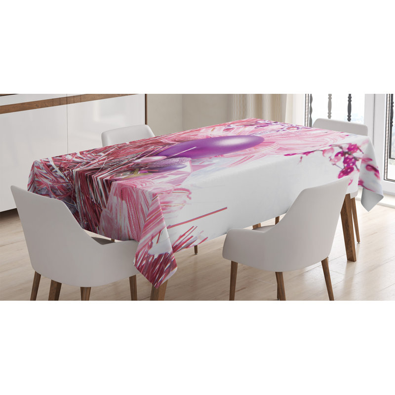 Close Up View of Bells and Ribbon Bow Objects Annual Present Eve Image Print Tablecloth, 72" x 52"