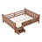 Kids Full Solid Wood Floor Bed with Bookcases, Cute Stairs and Guardrails-1858845792-1858845806