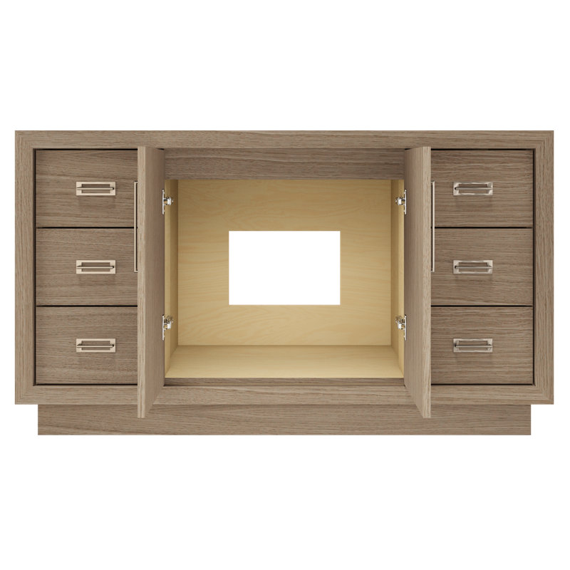 Avalon Single Extra Wide Bath Vanity, Natural Weathered, Satin Nickel, 60"