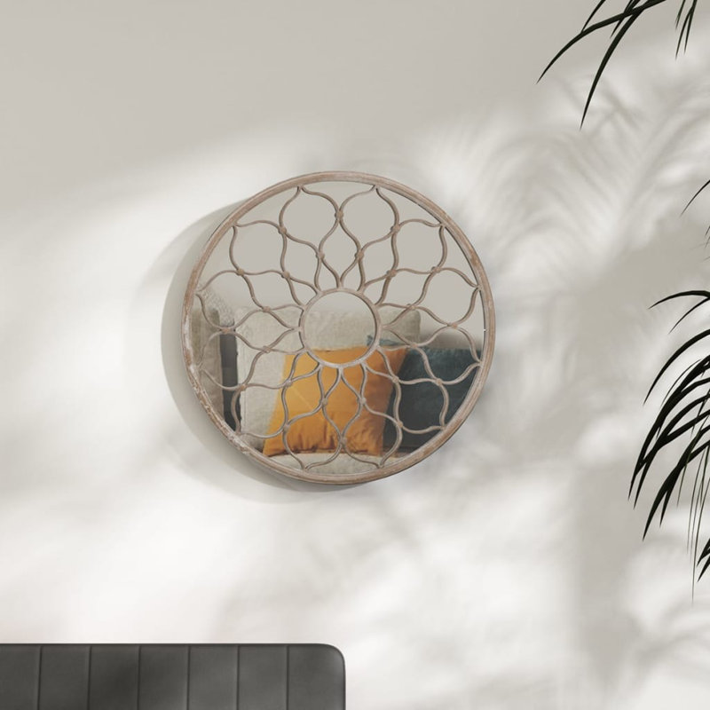 Milbrandt Metal Flat Wall Mirror, 60cm H x 60cm W, Sand