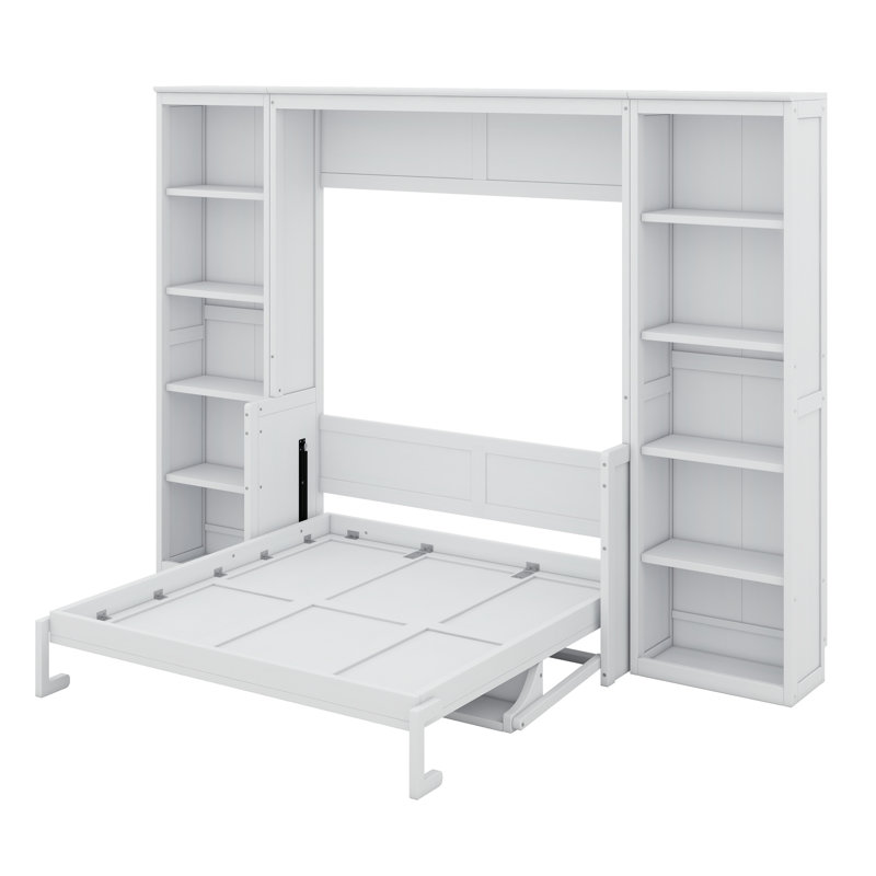 Murphy Bed With Desk And Bookshelf, Queen
