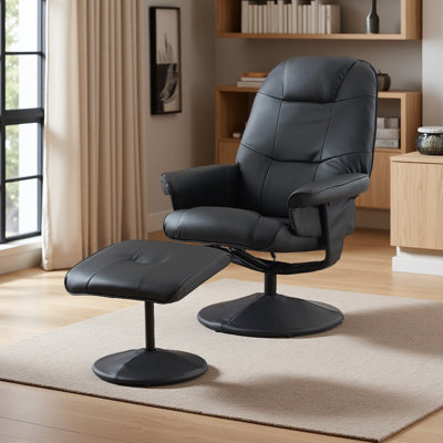 Fauteuil inclinable contemporain avec repose-pieds avec base pivotante