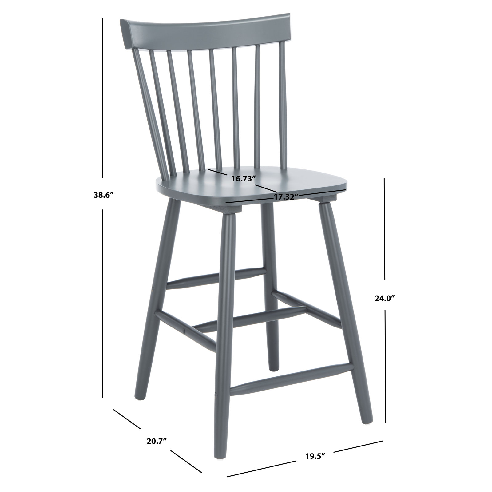 Stacee " Bar Stool, Gray, Counter Stool (24" Seat Height)