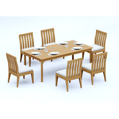 Caranas Outdoor 7 - Piece Teak Dining Set