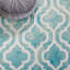 Tapis bleu / ivoire en laine touffeté à la main Adelei-1073027694