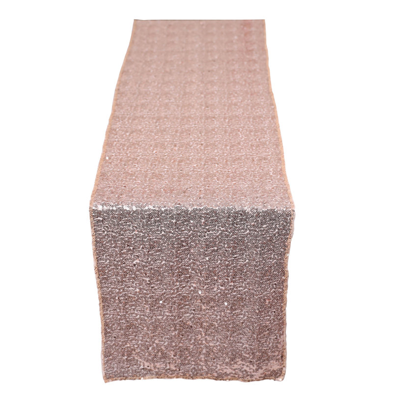 Gregorio Sequin Decorative Table Runner, Rose Gold, 72" L x 12" W