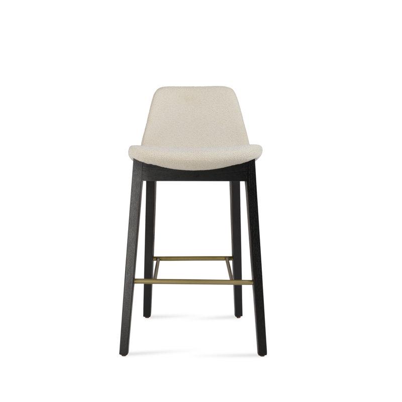 Pera HB Wood Counter, Bar Stool (29" Seat Height), Off White Boucle Fabric