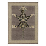 Rug & Kilim’S Distressed Tiger Rug In Taupe-Brown With Beige And Black Pictorial